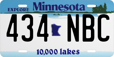 MN license plate 434NBC