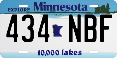 MN license plate 434NBF