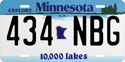 MN license plate 434NBG
