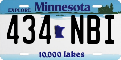 MN license plate 434NBI