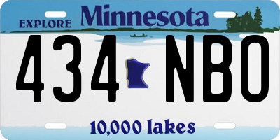 MN license plate 434NBO