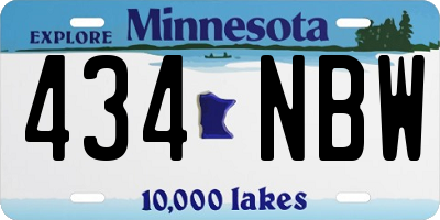 MN license plate 434NBW