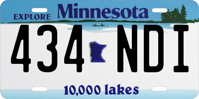 MN license plate 434NDI