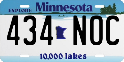 MN license plate 434NOC