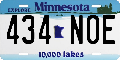 MN license plate 434NOE