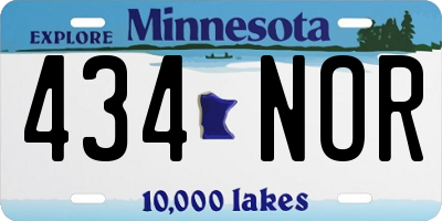MN license plate 434NOR