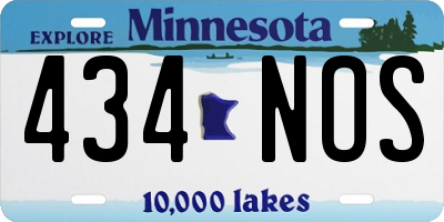 MN license plate 434NOS