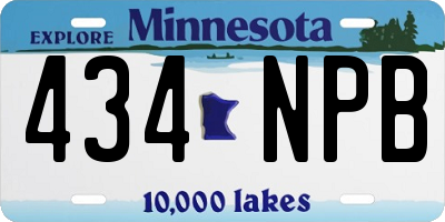 MN license plate 434NPB