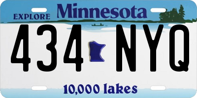 MN license plate 434NYQ