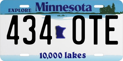 MN license plate 434OTE