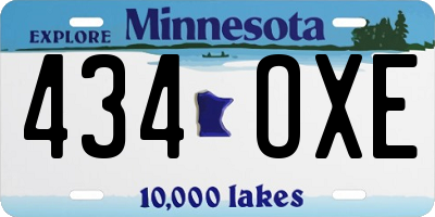 MN license plate 434OXE