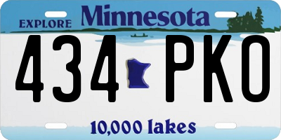 MN license plate 434PKO