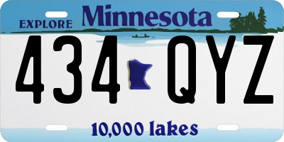MN license plate 434QYZ