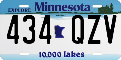 MN license plate 434QZV