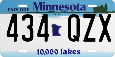 MN license plate 434QZX
