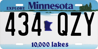 MN license plate 434QZY