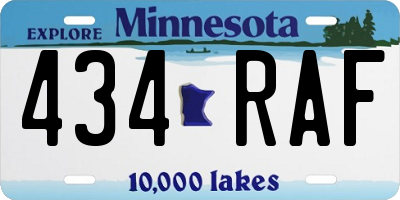 MN license plate 434RAF