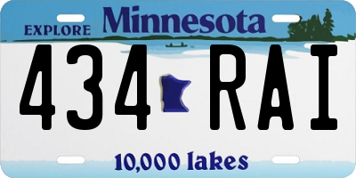 MN license plate 434RAI