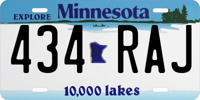 MN license plate 434RAJ