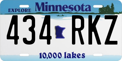 MN license plate 434RKZ