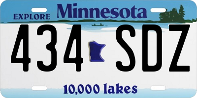 MN license plate 434SDZ