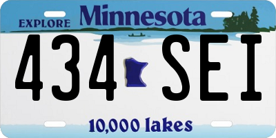 MN license plate 434SEI
