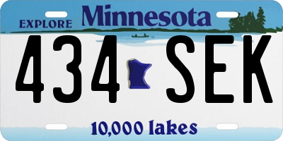 MN license plate 434SEK