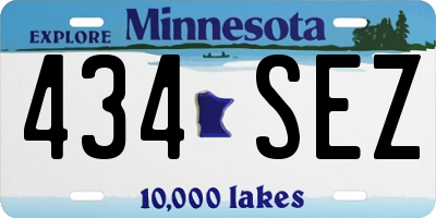 MN license plate 434SEZ
