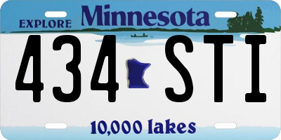 MN license plate 434STI