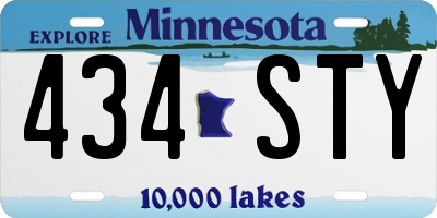 MN license plate 434STY