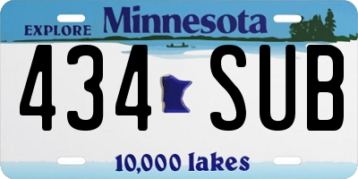 MN license plate 434SUB