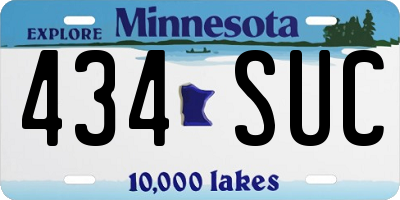 MN license plate 434SUC