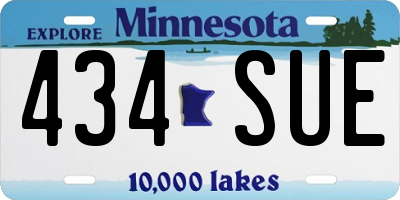 MN license plate 434SUE
