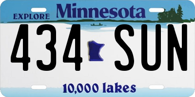 MN license plate 434SUN