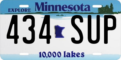 MN license plate 434SUP