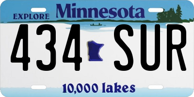 MN license plate 434SUR