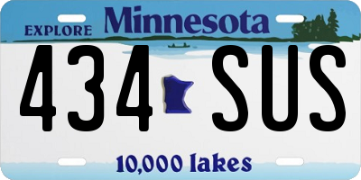 MN license plate 434SUS