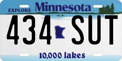 MN license plate 434SUT
