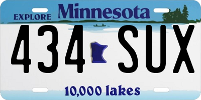 MN license plate 434SUX