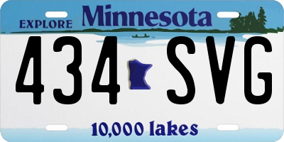 MN license plate 434SVG