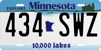 MN license plate 434SWZ