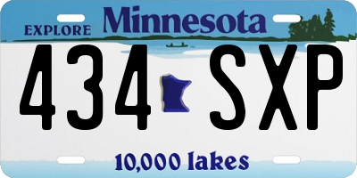 MN license plate 434SXP