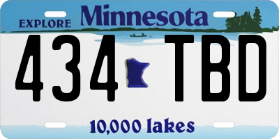 MN license plate 434TBD