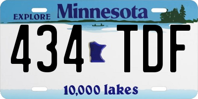 MN license plate 434TDF