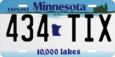 MN license plate 434TIX