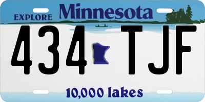 MN license plate 434TJF