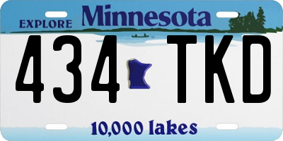 MN license plate 434TKD