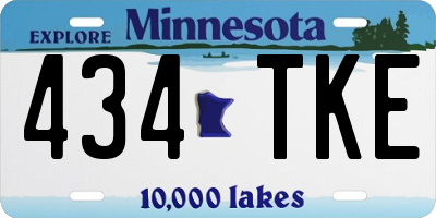 MN license plate 434TKE