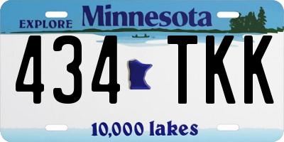 MN license plate 434TKK
