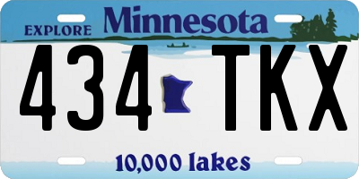 MN license plate 434TKX